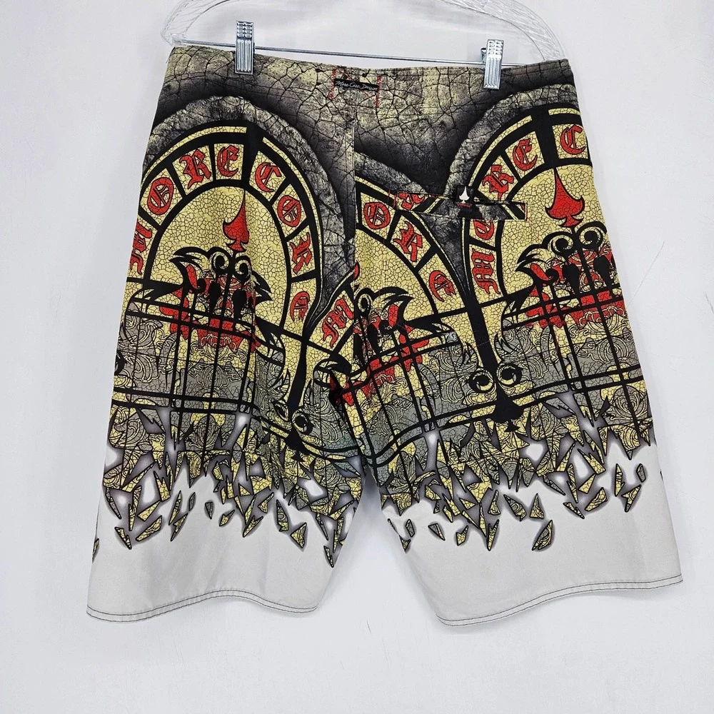 Vintage More Core Division MCD Board Shorts Mens 44 Cathedral Window Y2K